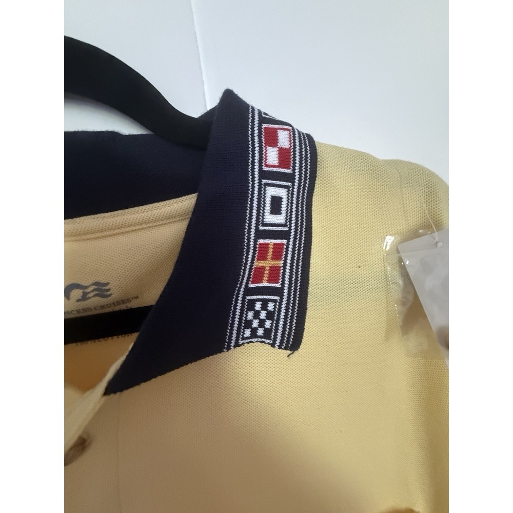Princess Cruises Polo Shirt Men's XXL Yellow Embroidered Pocket Logo 100% Cotton - Picture 5 of 5